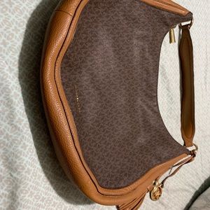 Brown logo Micheal Kors Lydia hobo bag